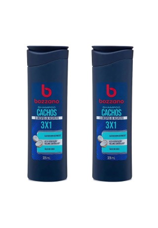 Kit 2 Shampoos Bozzano 3 em 1 Cachos e Crespos 325ml — BOZZANO
