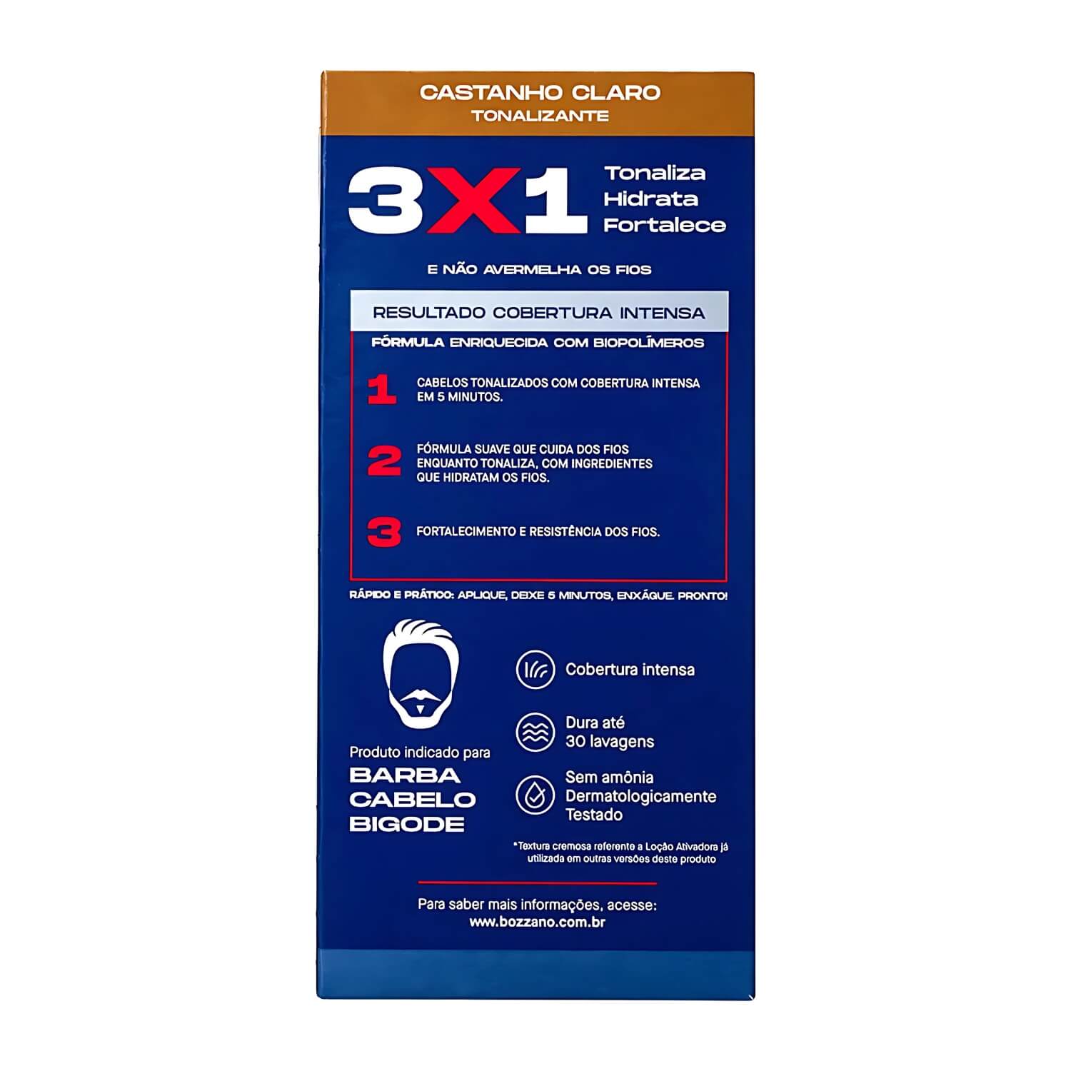 Kit 3 Tonalizantes Biocolor Homem Bozzano Castanho Claro — BOZZANO