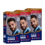 Kit 3 Tonalizantes Biocolor Homem Bozzano Castanho Claro — BOZZANO