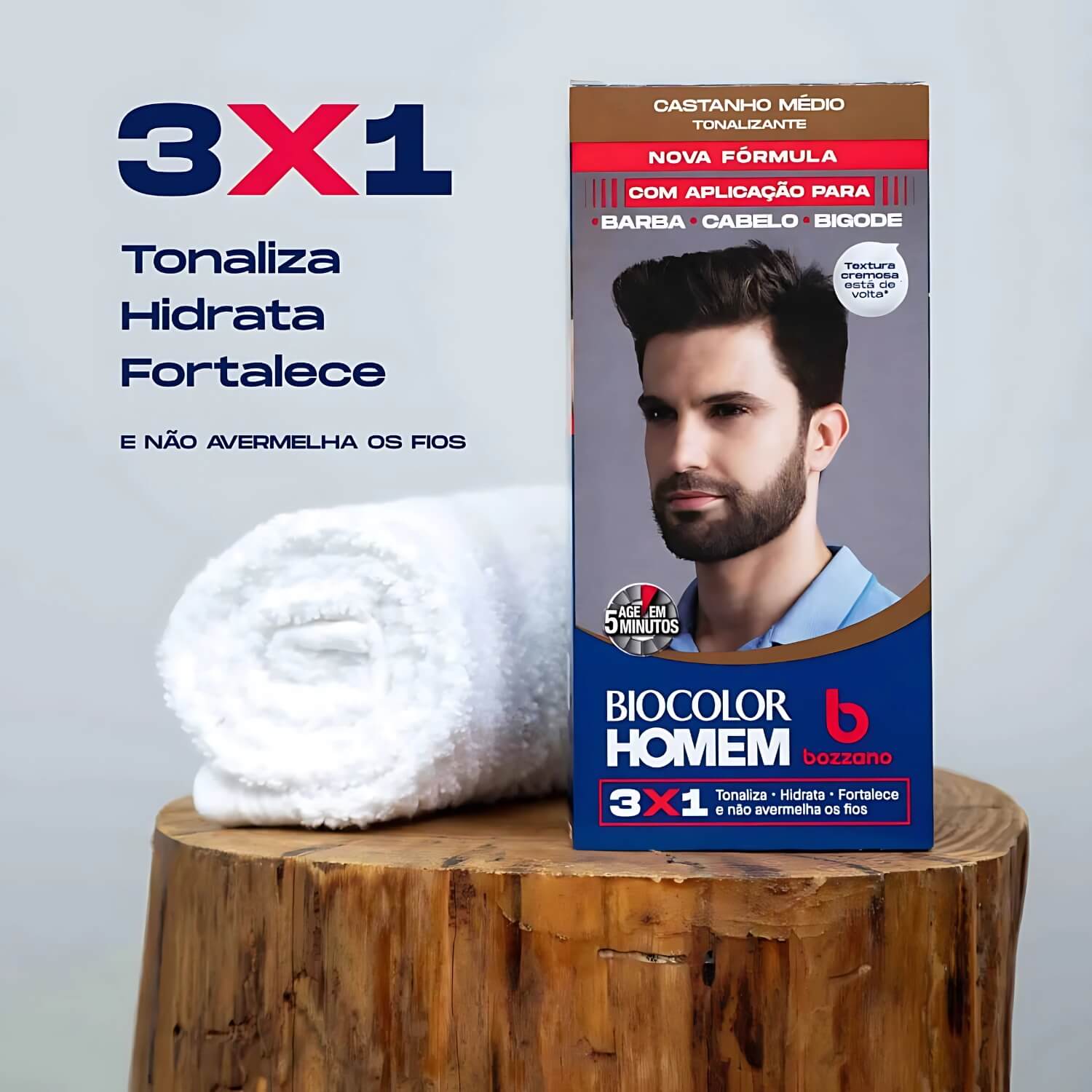 Kit 2 Tonalizantes Biocolor Homem Bozzano Castanho Médio — BOZZANO