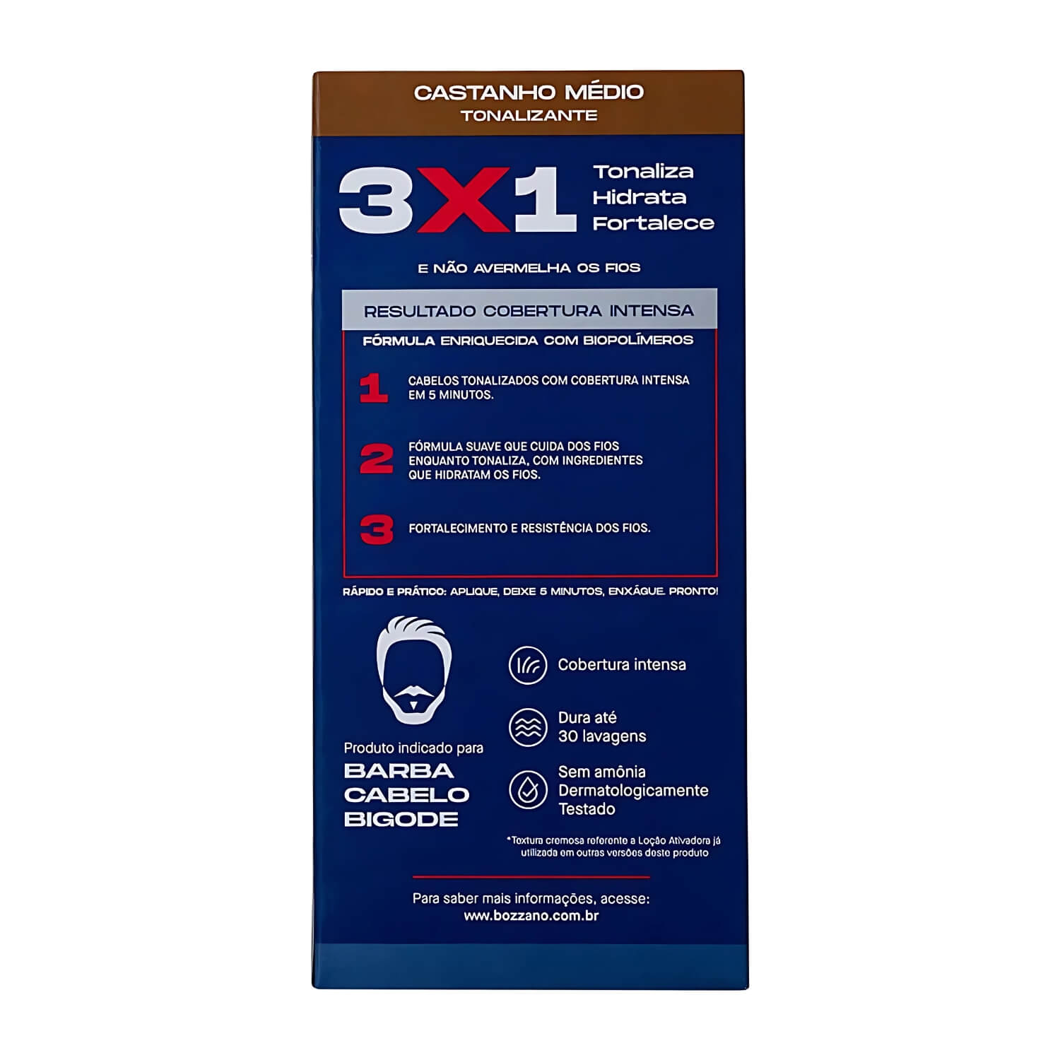 Kit 2 Tonalizantes Biocolor Homem Bozzano Castanho Médio — BOZZANO