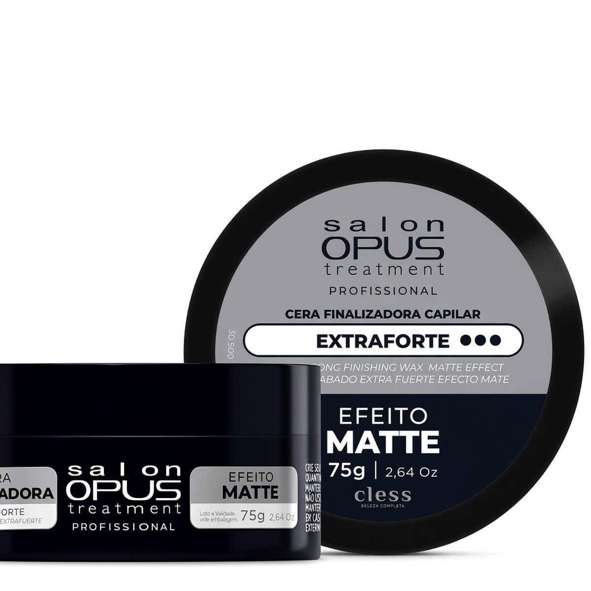 Kit 2 Cera Modeladora Salon Opus Cless Matte Extra Forte — CHARMING