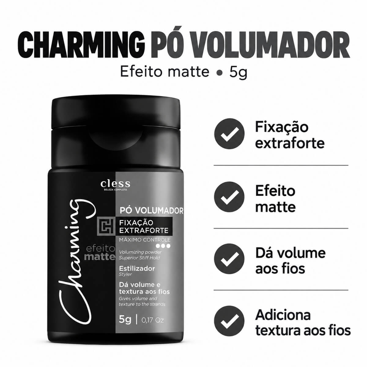 Pó Volumador Charming Cless Extra Forte Matte 5g — CHARMING