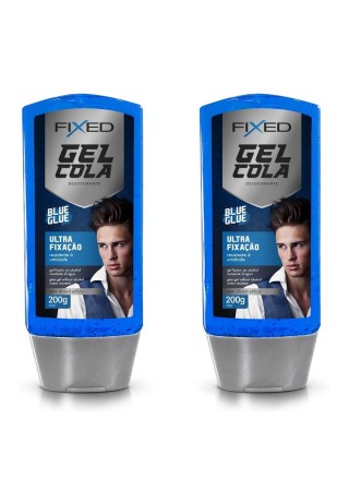 Kit 2 Gel Cola para Cabelo Fixed Azul Sem Álcool — FIXED
