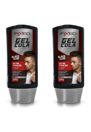 Kit 2 Gel Cola para Cabelo Fixed Preto Sem Álcool — FIXED