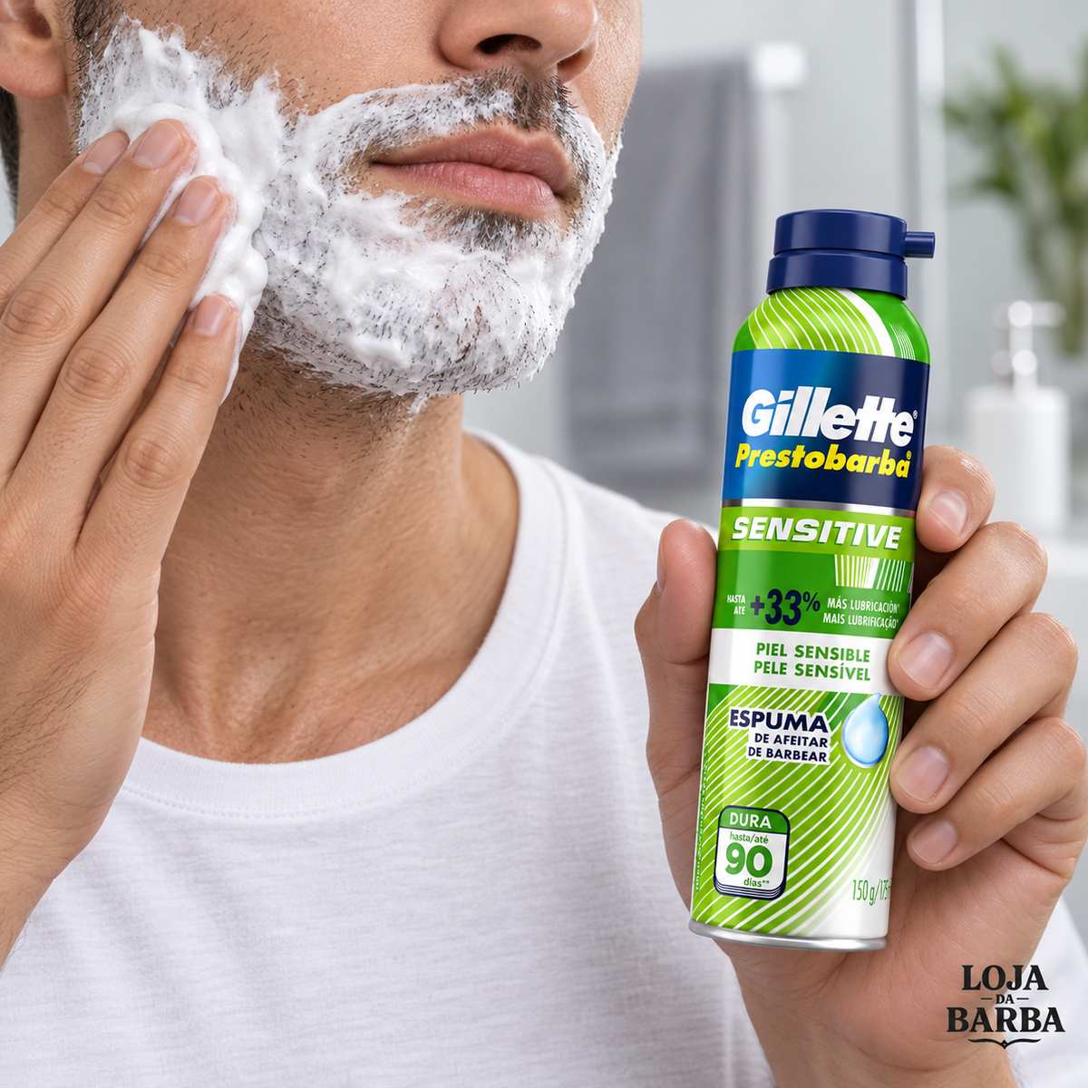 Espuma de Barbear Gillette Prestobarba Sensitive 150g — GILLETTE