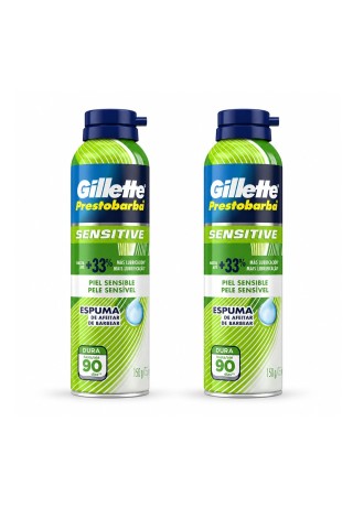 Kit 2 Espumas de Barbear Gillette Prestobarba Sensitive 150g — GILLETTE