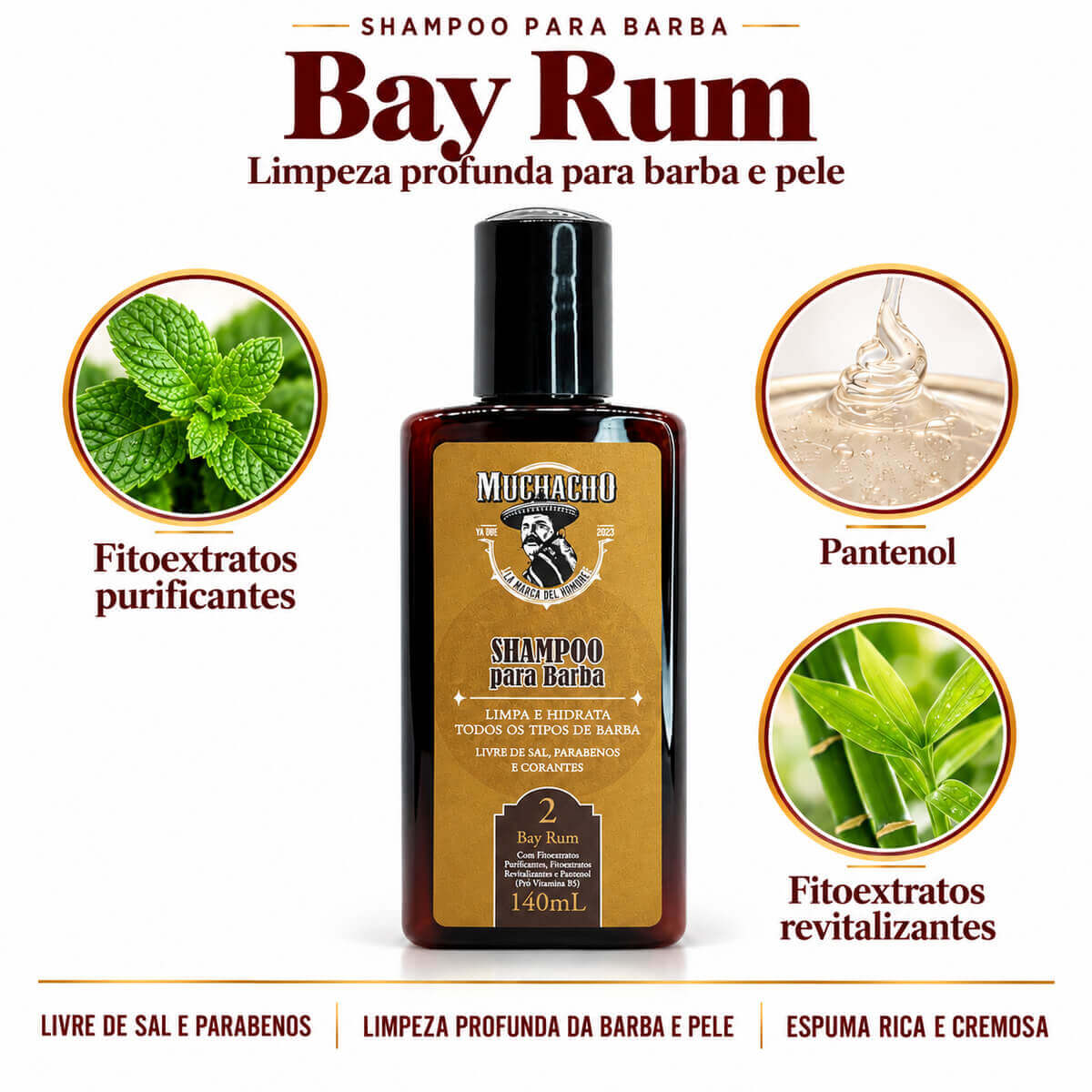 Kit de barba Muchacho Bay Rum - Shampoo + Balm — MUCHACHO