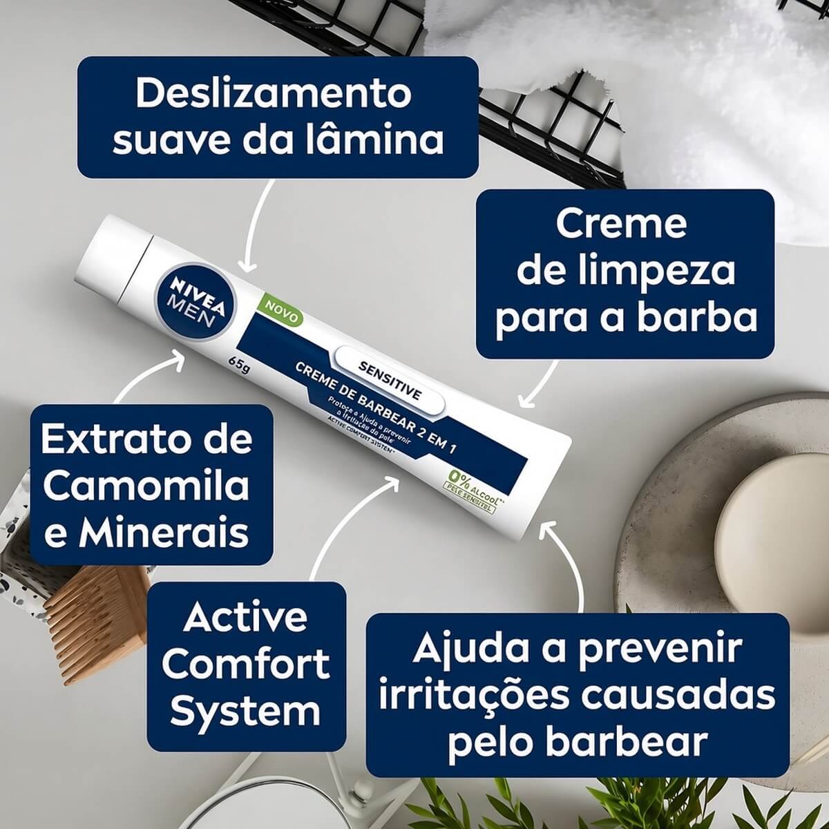 Kit 2 Cremes de Barbear Nivea Men Sensitive 2 em 1 — NIVEA MEN