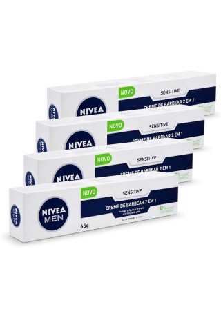 Kit 4 Cremes de Barbear Nivea Men Pele Sensível — NIVEA MEN
