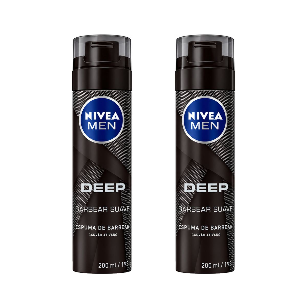 Kit 2 Espumas de Barbear NIVEA MEN Deep Carvão Ativado 200ml — NIVEA MEN