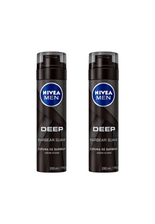 Kit 2 Espumas de Barbear NIVEA MEN Deep Carvão Ativado 200ml — NIVEA MEN