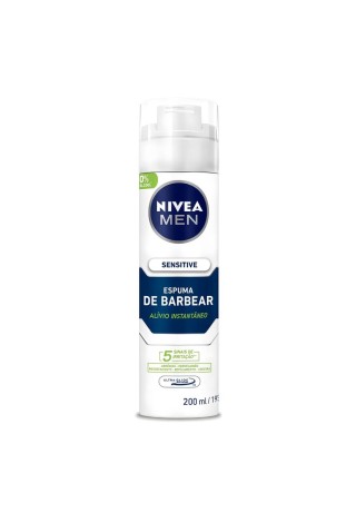 Espuma de Barbear Nivea Men Sensitive - Pele Sensível 200ml — NIVEA MEN