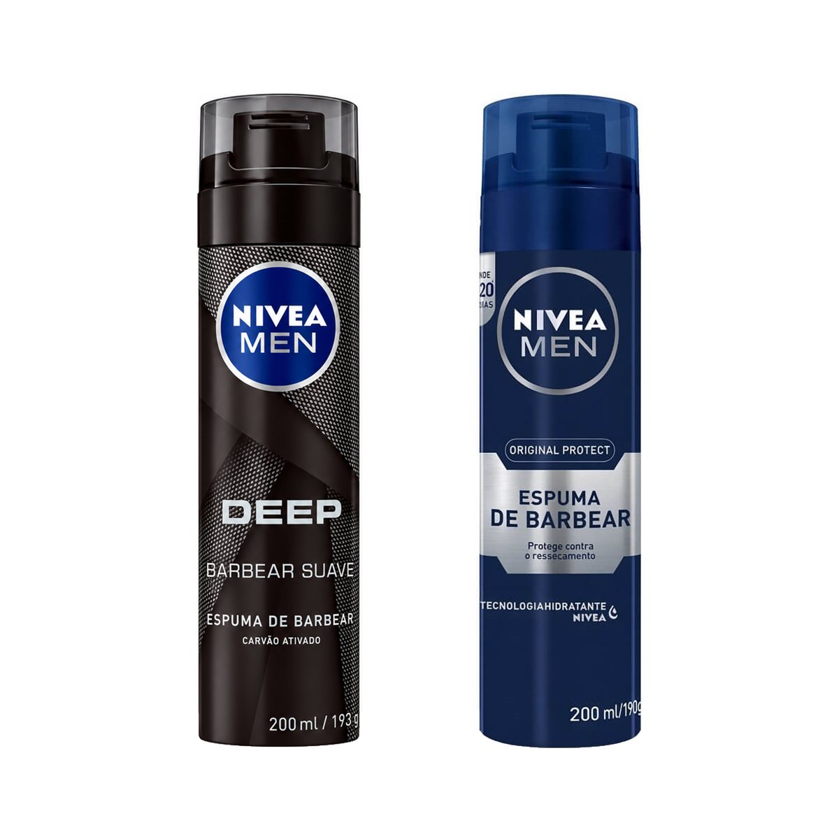 Kit 2 Espumas de Barbear NIVEA MEN Deep + Original Protect — NIVEA MEN
