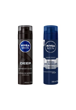 Kit 2 Espumas de Barbear NIVEA MEN Deep + Original Protect — NIVEA MEN