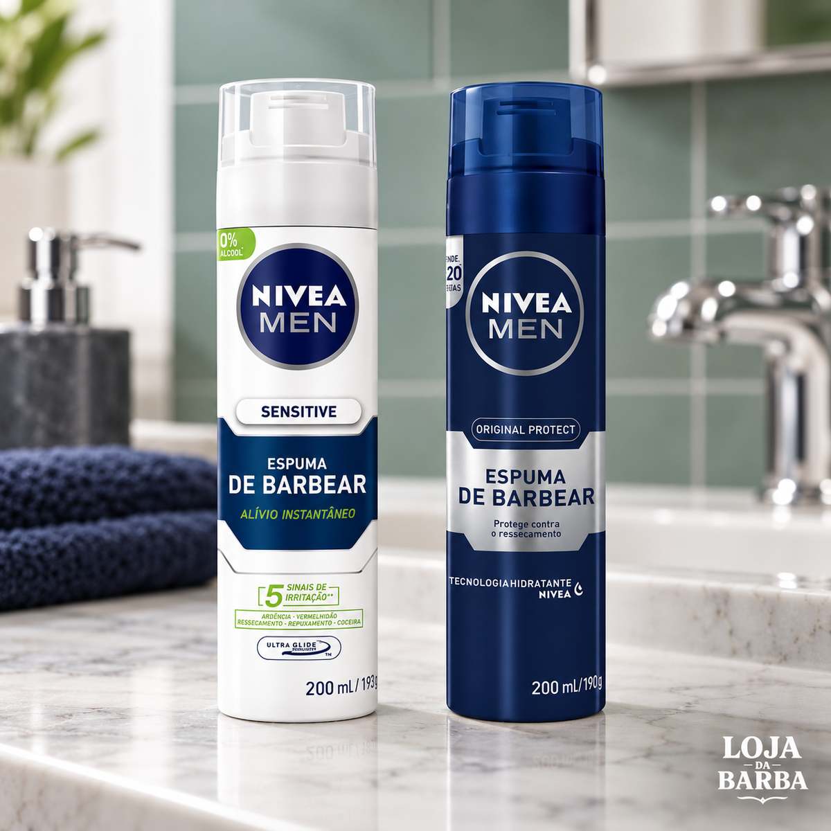Kit de 2 Espumas NIVEA MEN Sensitive + Original Protect — NIVEA MEN