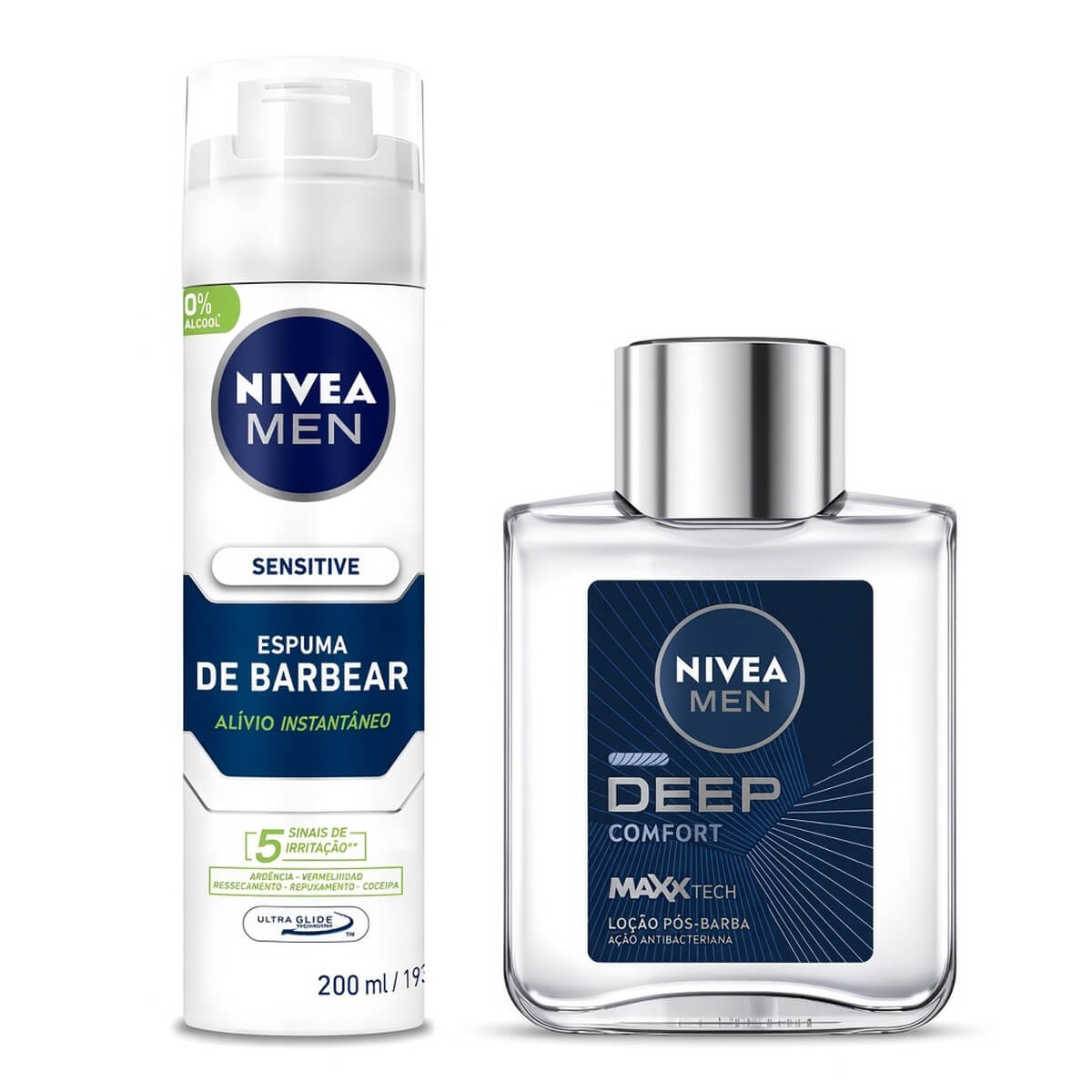 Kit de Barbear Nivea Men - Espuma Sensitive + Loção Pós-Barba Deep — NIVEA MEN