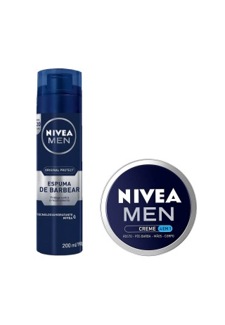 Kit  Espuma de Barbear + Creme Nivea Men 4 em 1 Pós Barba — NIVEA MEN