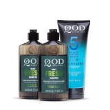 Kit QOD 2 Shampoos Daily Fresh + Gel N.5 Super Forte — QOD BARBER SHOP