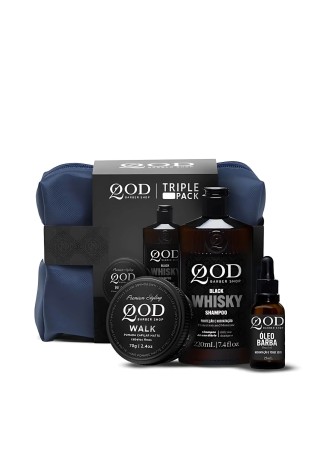 Kit Triple Pack QOD Shampoo Whiskey + Pomada + Óleo — QOD BARBER SHOP