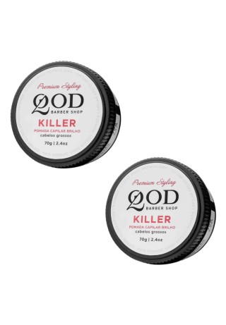 Kit 2 Pomadas QOD Killer Brilho Alta Fixação — QOD BARBER SHOP
