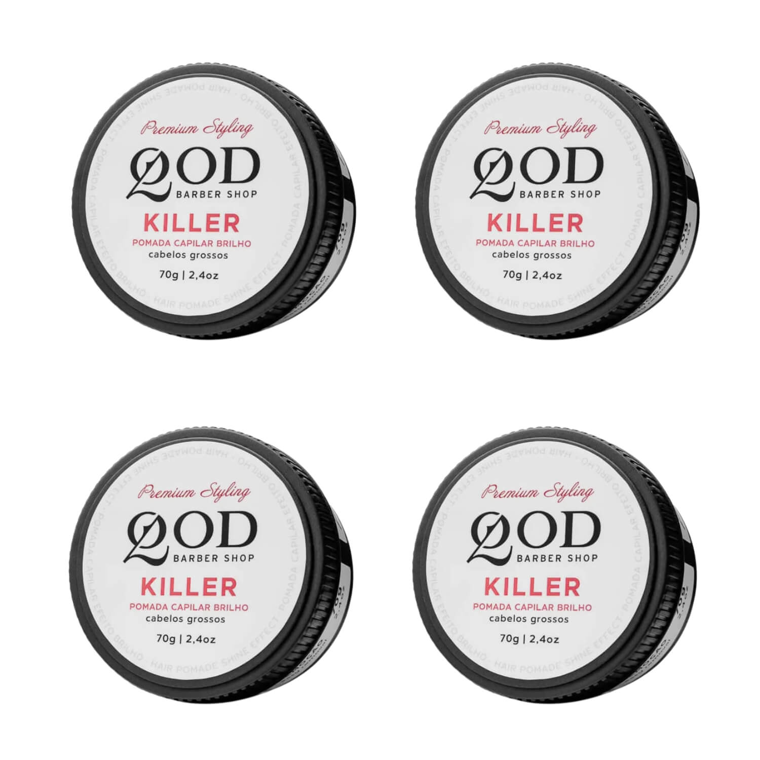 Kit 4 Pomadas QOD Killer Brilho Alta Fixação — QOD BARBER SHOP