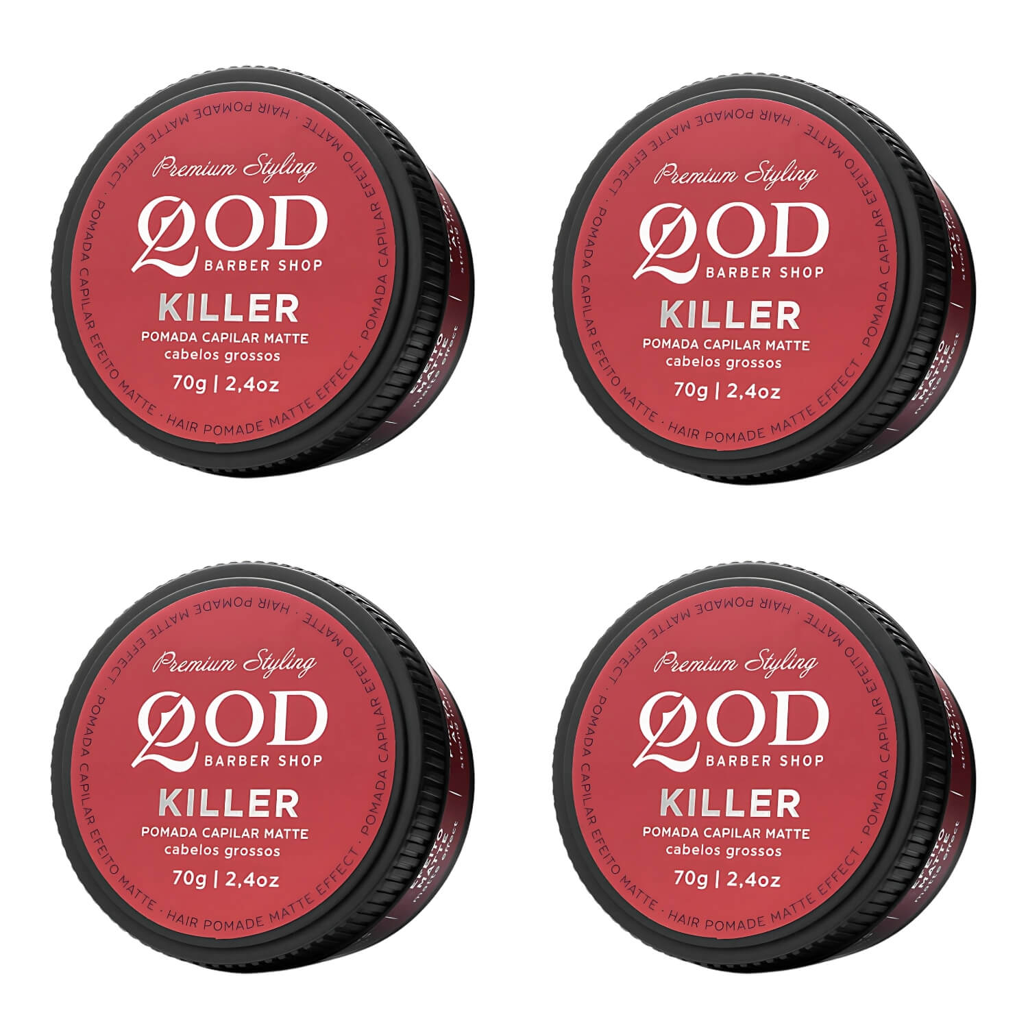 Kit 4 Pomadas QOD Killer Matte Alta Fixação — QOD BARBER SHOP