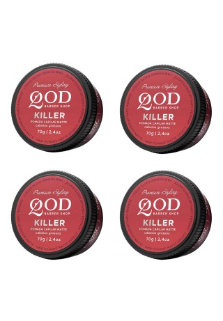 Kit 4 Pomadas QOD Killer Matte Alta Fixação — QOD BARBER SHOP