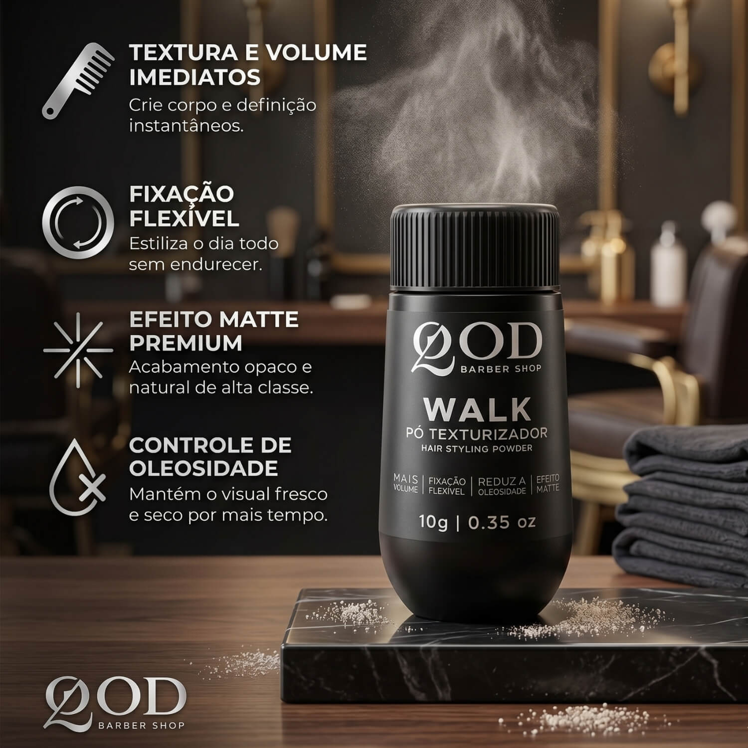 Pó Texturizador Capilar QOD Walk Matte 10g — QOD BARBER SHOP