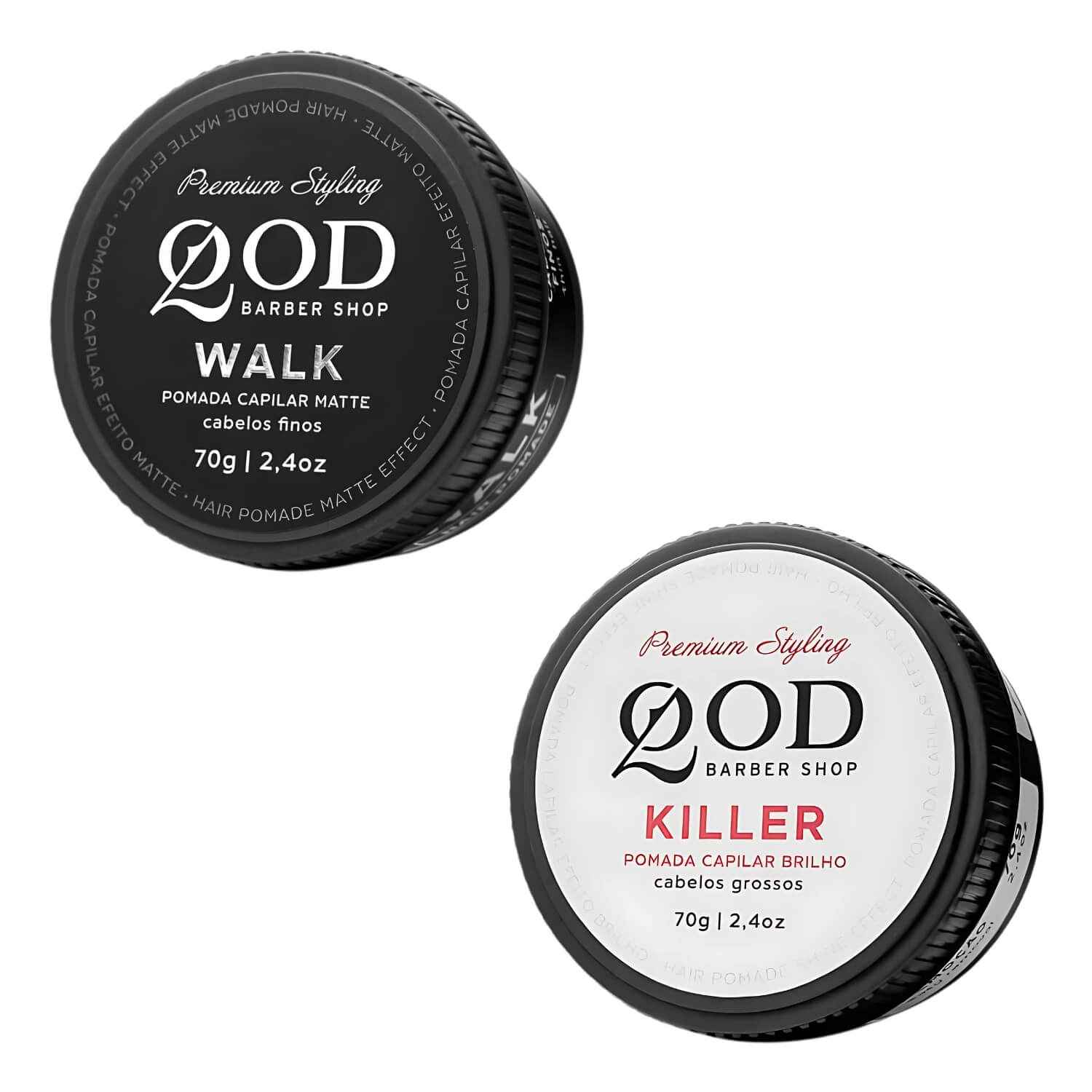 Kit Pomadas QOD Barber Shop - Matte e Brilho 70g — QOD BARBER SHOP