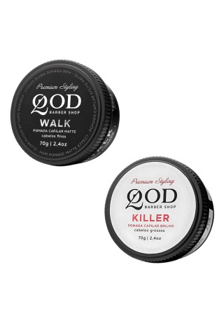 Kit Pomadas QOD Barber Shop - Matte e Brilho 70g — QOD BARBER SHOP