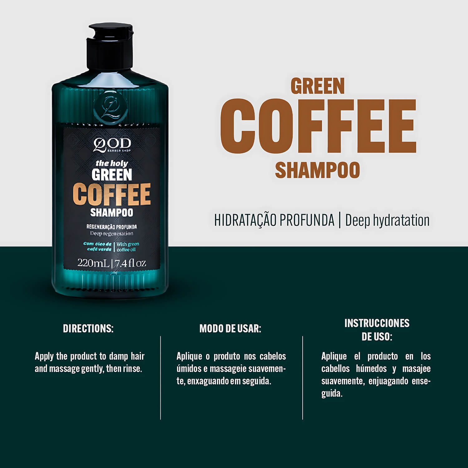 Kit 2 Shampoo QOD Green Coffee Detox Café Verde — QOD BARBER SHOP