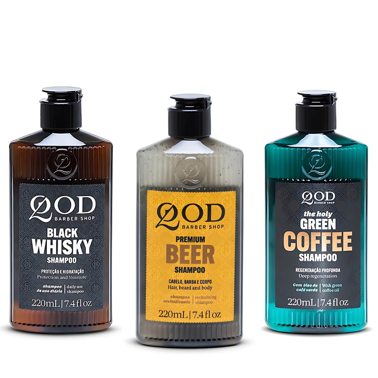 Kit 3 Shampoos QOD Whiskey Beer e Green Coffee — QOD BARBER SHOP