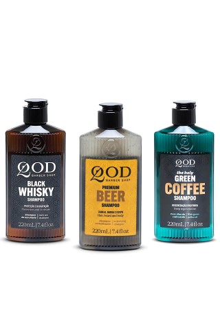 Kit 3 Shampoos QOD Whiskey Beer e Green Coffee — QOD BARBER SHOP