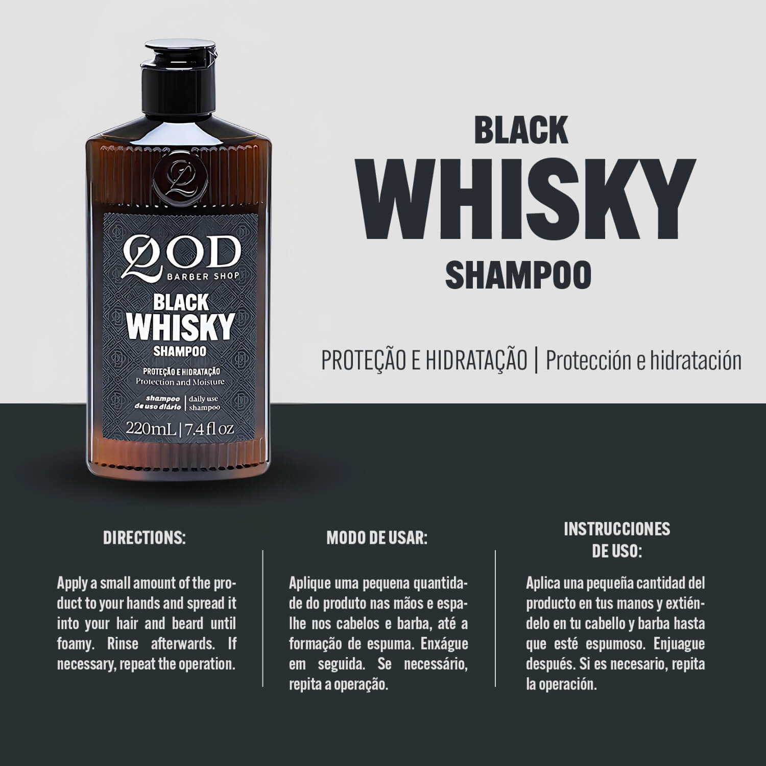 Kit 2 Shampoos QOD Whiskey Cabelo e Barba — QOD BARBER SHOP