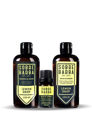Kit para Barba Shampoo + Balm + Óleo Sobrebarba Lemon Drop — SOBREBARBA