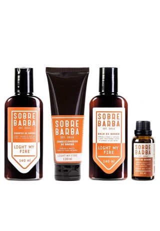 Kit Quarteto Sobrebarba Light My Fire Shampoo Balm Condicionador e Óleo — SOBREBARBA