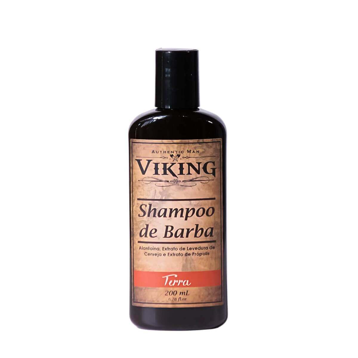 Kit com Necessaire Shampoo e Condicionador de Barba Viking Terra — VIKING